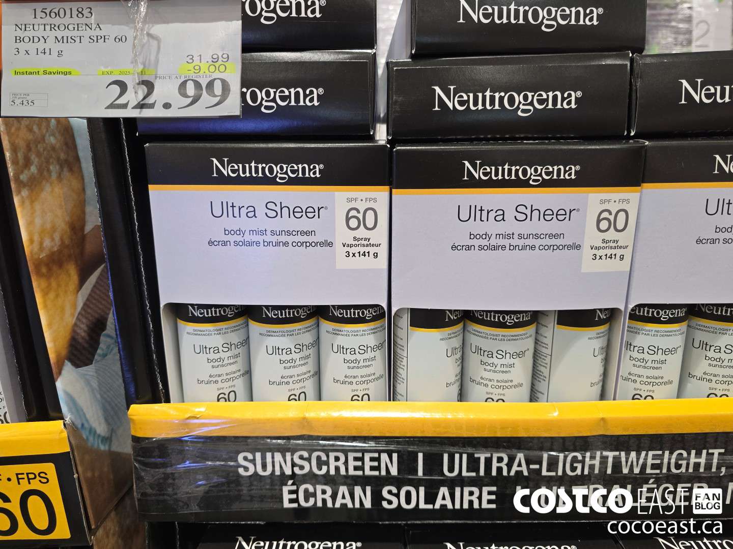1560183 NEUTROGENA BODY MIST SPF 60 3 X 141 g ($9.00 INSTANT SAVINGS EXPIRES ON 2025-05-11) $22.99