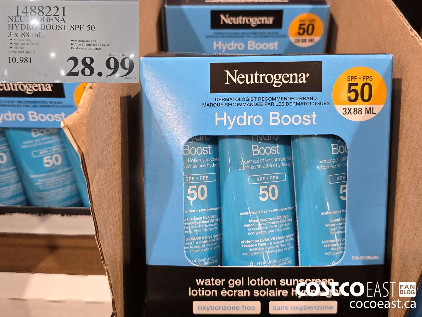 1488221 NEUTROGENA HYDROBOOST SPF 50 3 x 88 mL $28.99