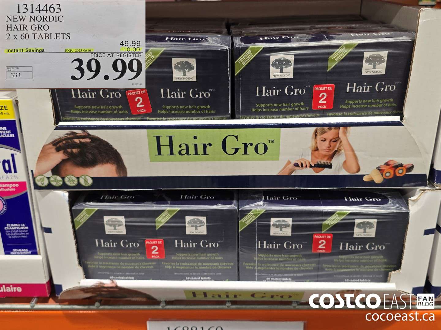 1314463 NEW NORDIC HAIR GRO 2 x 60 TABLETS ($10.00 INSTANT SAVINGS EXPIRES ON 2025-06-08) $39.99