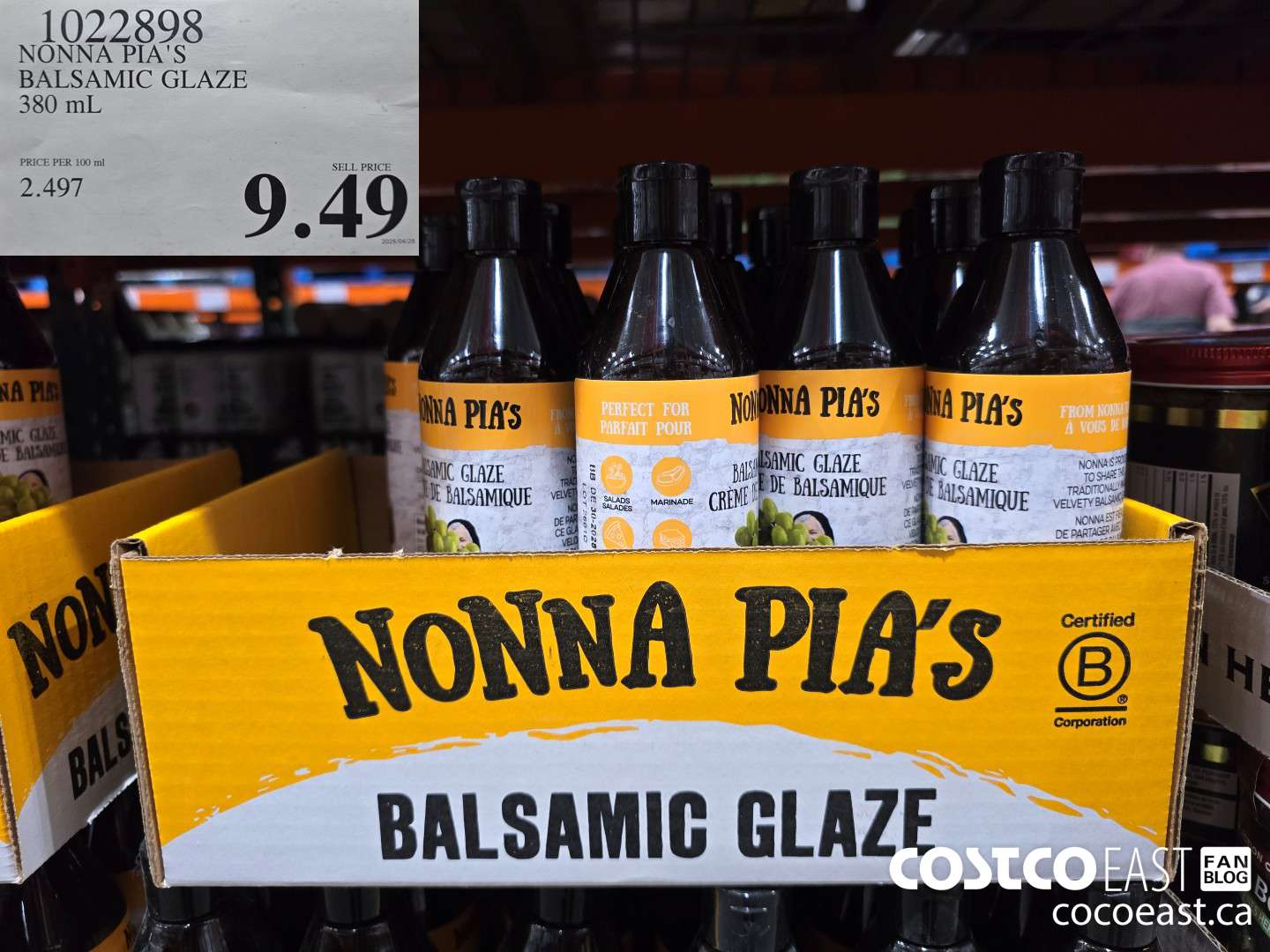 1022898 NONNA PIA'S BALSAMIC GLAZE 380 mL $9.49
