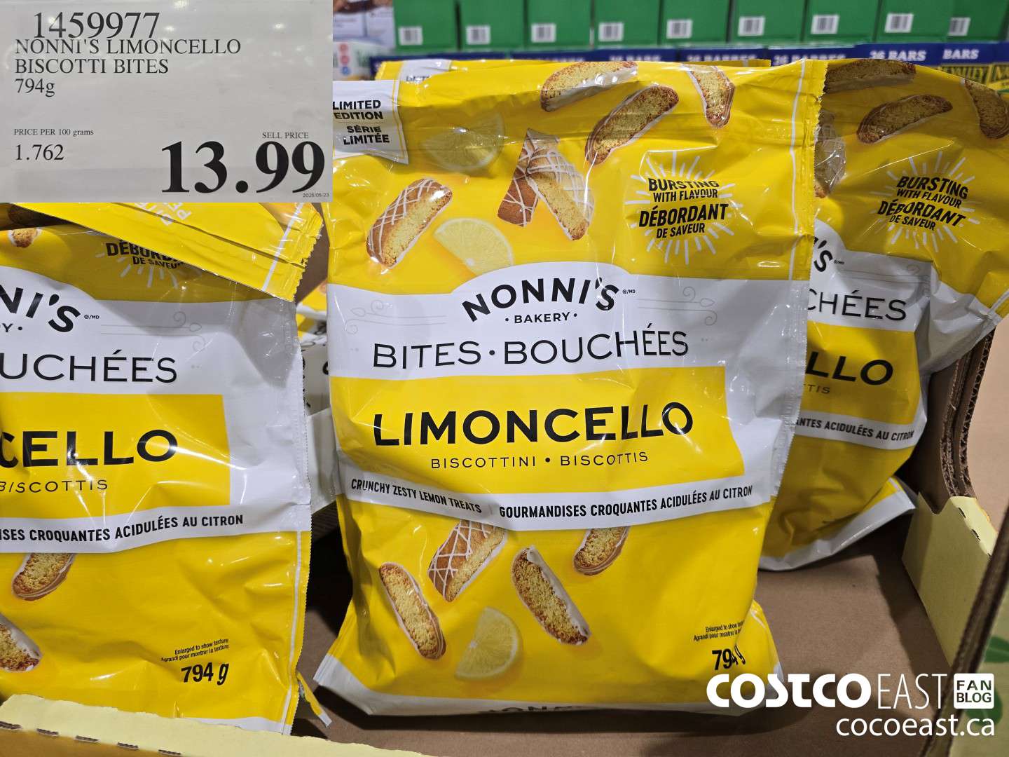 1459977 NONNI'S LIMONCELLO BISCOTTI BITES 794G $13.99