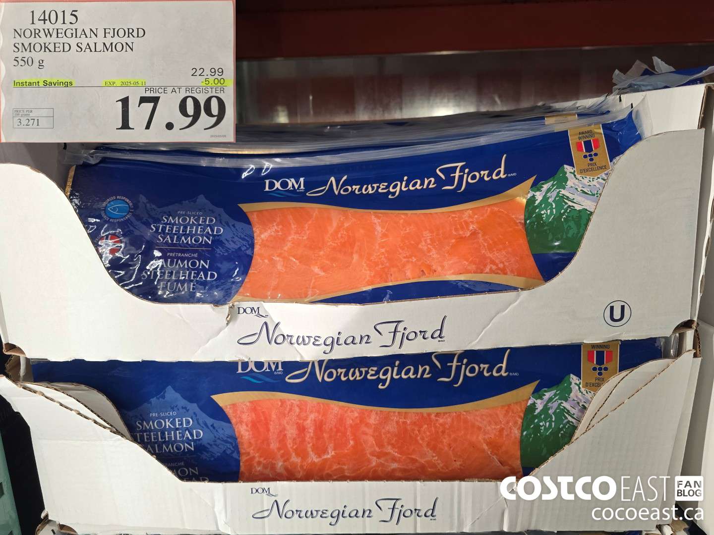 14015 NORWEGIAN FJORD SMOKED SALMON 550 G ($5.00 INSTANT SAVINGS EXPIRES ON 2025-05-11) $17.99