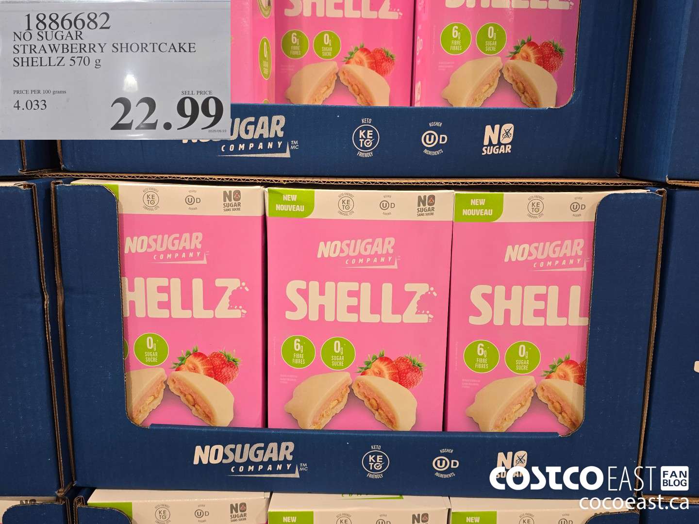 1886682 NO SUGA STRAWBERRY SHORTCAKE SHELLZ 570 G $22.99