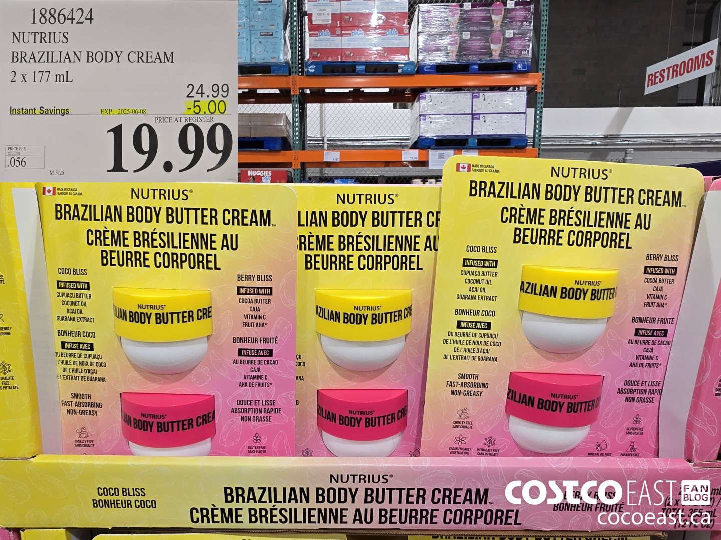 1886424 NUTRIUS BRAZILIAN BODY CREAM 2 X 177 ML ($5.00 INSTANT SAVINGS EXPIRES ON 2025-06-08) $19.99