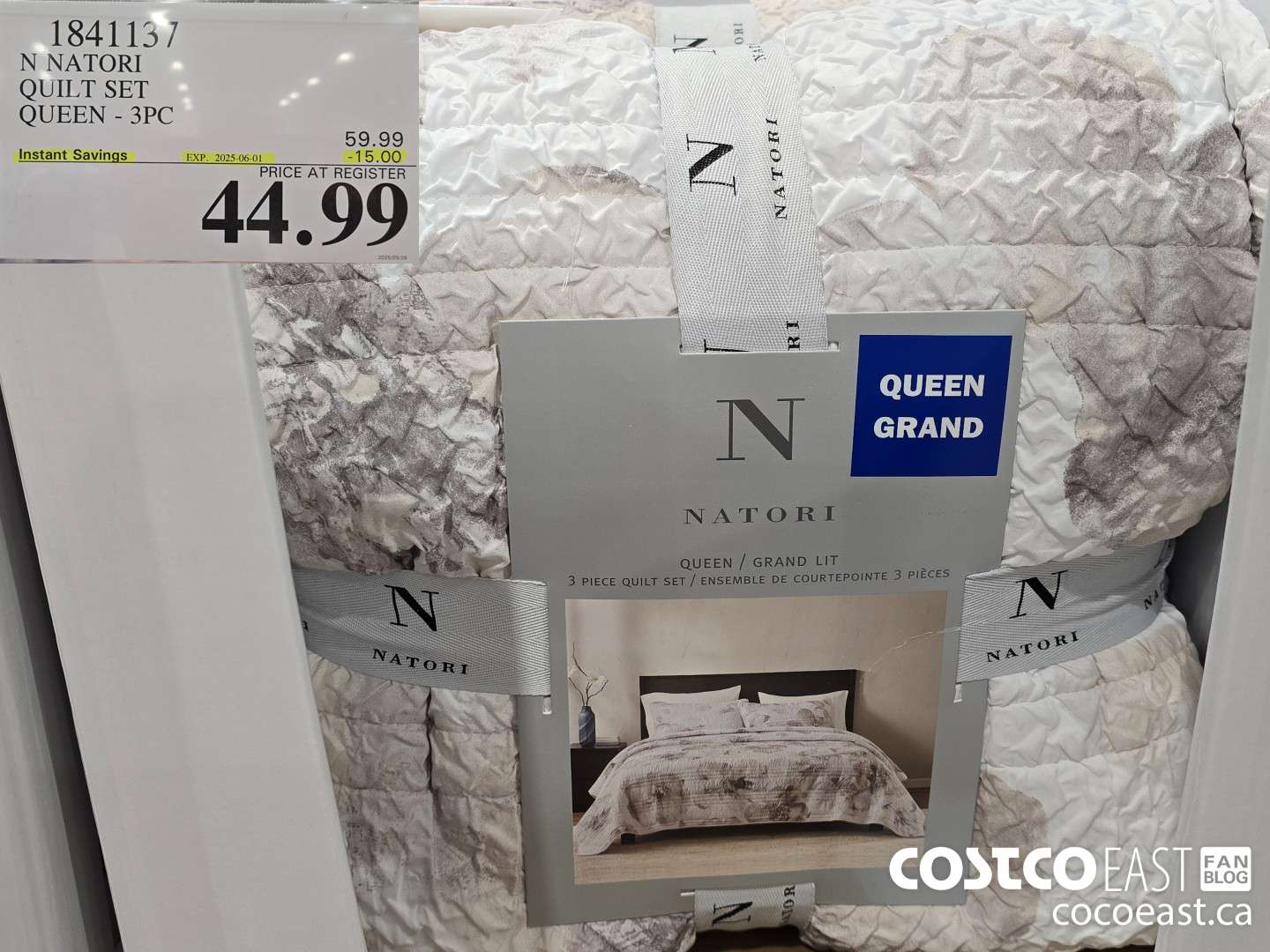 1841137 N NATORI QUILT SET QUEEN - 3PC ($15.00 INSTANT SAVINGS EXPIRES ON 2025-06-01) $44.99