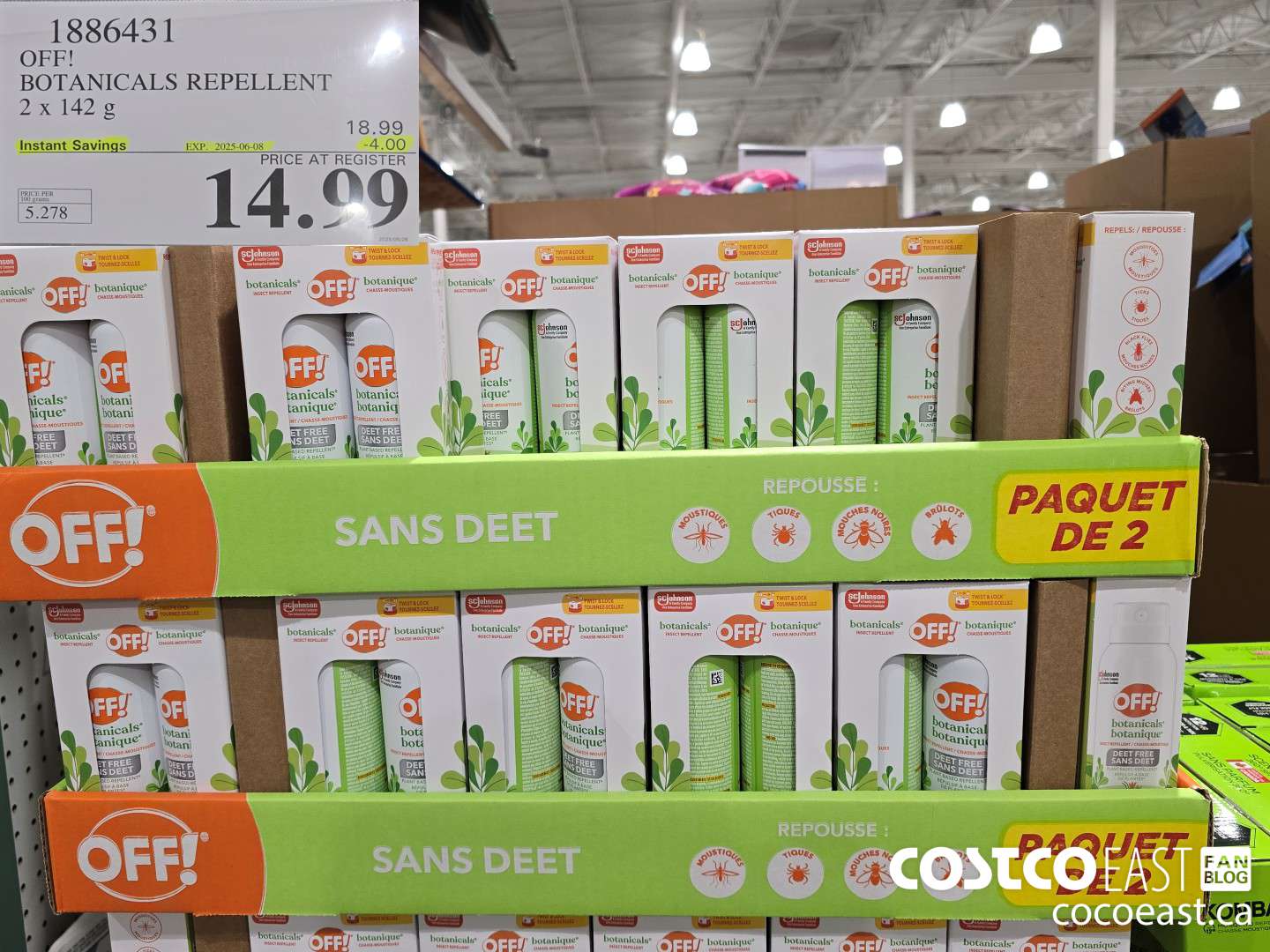 1886431 OFF! BOTANICALS REPELLENT 2 X 142G ($4.00 INSTANT SAVINGS EXPIRES ON 2025-06-08) $14.99