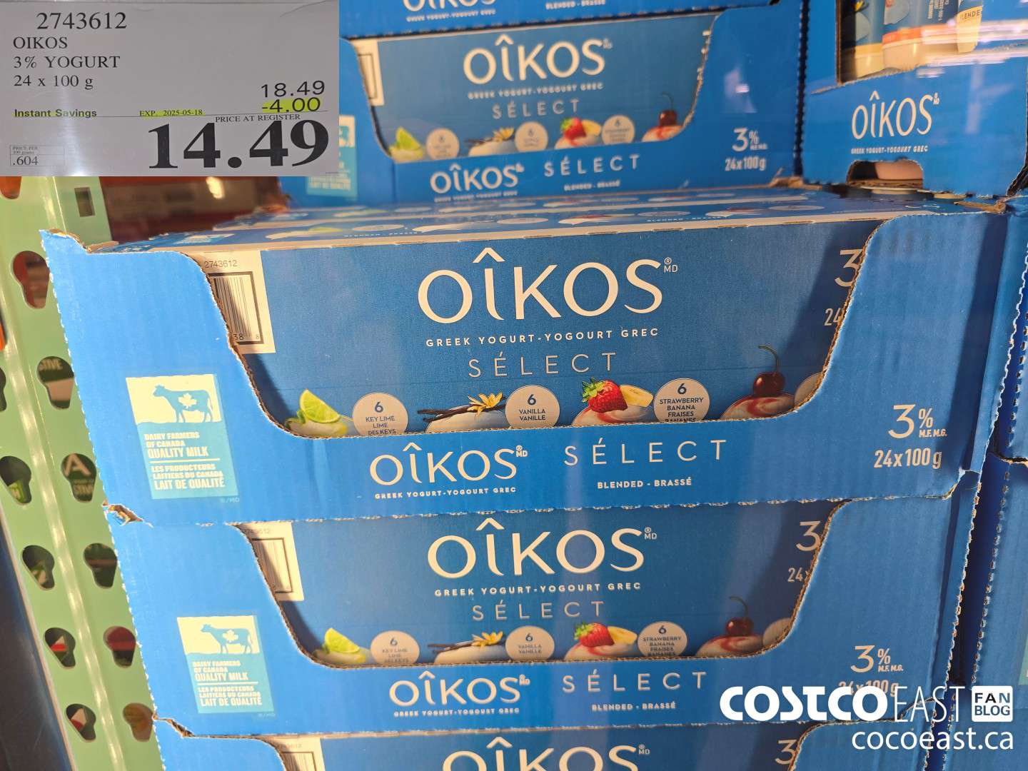 2743612 OIKOS 3% YOGURT 24 x 100g ($4.00 INSTANT SAVINGS EXPIRES ON 2025-05-18) $14.49