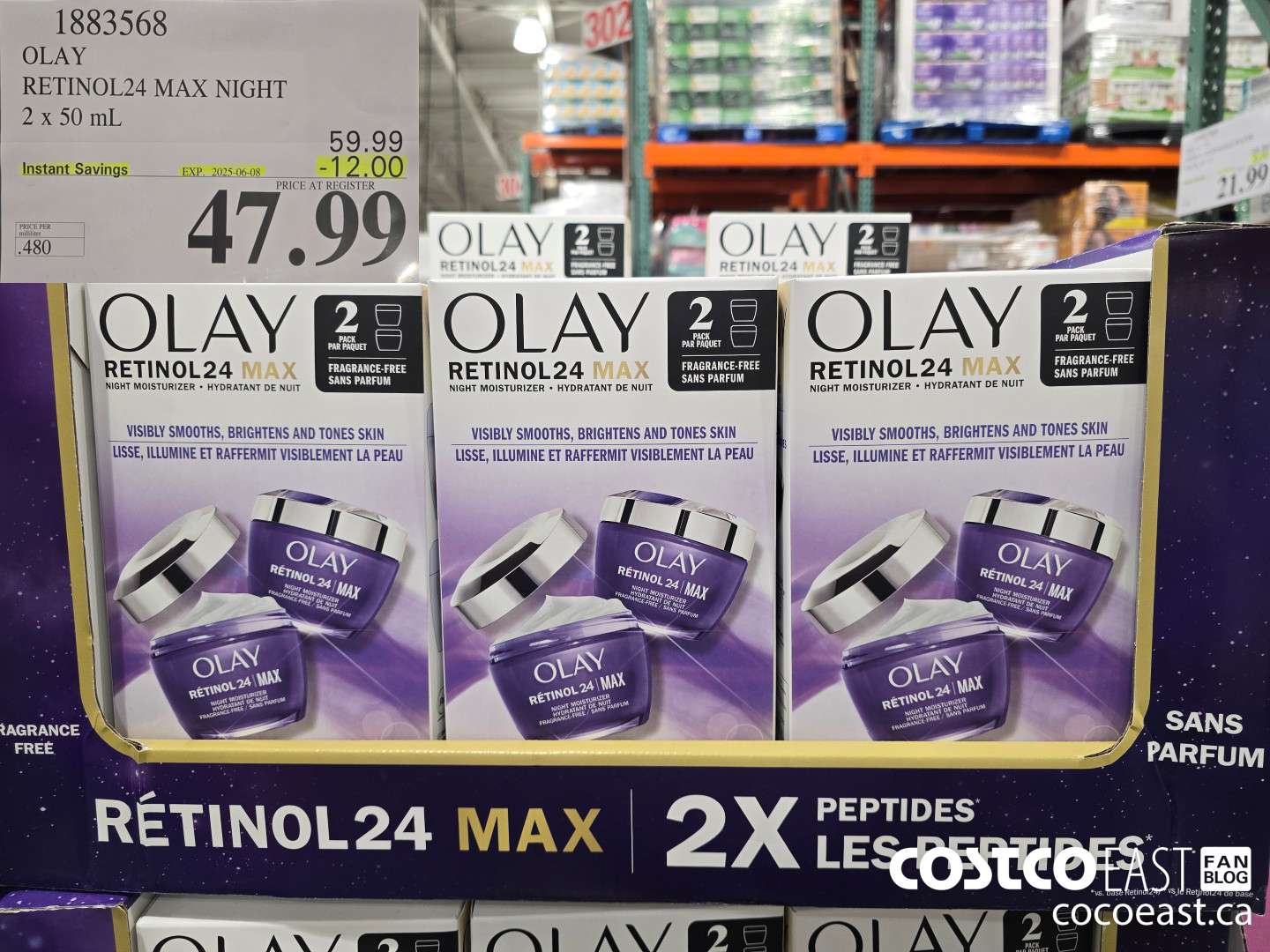 1883568 OLAY RETINOL24 MAX NIGHT 2 x50 ML ($12.00 INSTANT SAVINGS EXPIRES ON 2025-06-08) $47.99