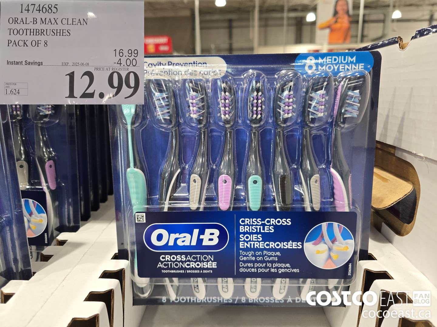 1474685 ORAL-B MAX CLEAN TOOTHBRUSHES PACK OF 8 ($4.00 INSTANT SAVINGS EXPIRES ON 2025-06-08) $12.99