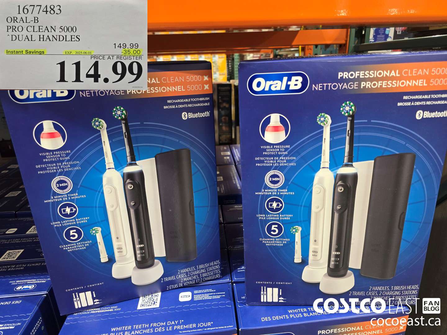 1677483 ORAL-B PRO CLEAN 5000 DUAL HANDLES ($35.00 INSTANT SAVINGS EXPIRES ON 2025-06-01) $114.99