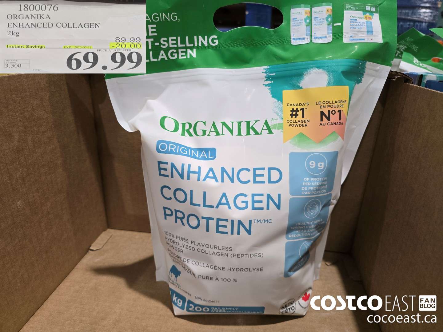 1800076 ORGANIKA ENHANCED COLLAGEN 2kg ($20.00 INSTANT SAVINGS EXPIRES ON 2025-05-18) $69.99