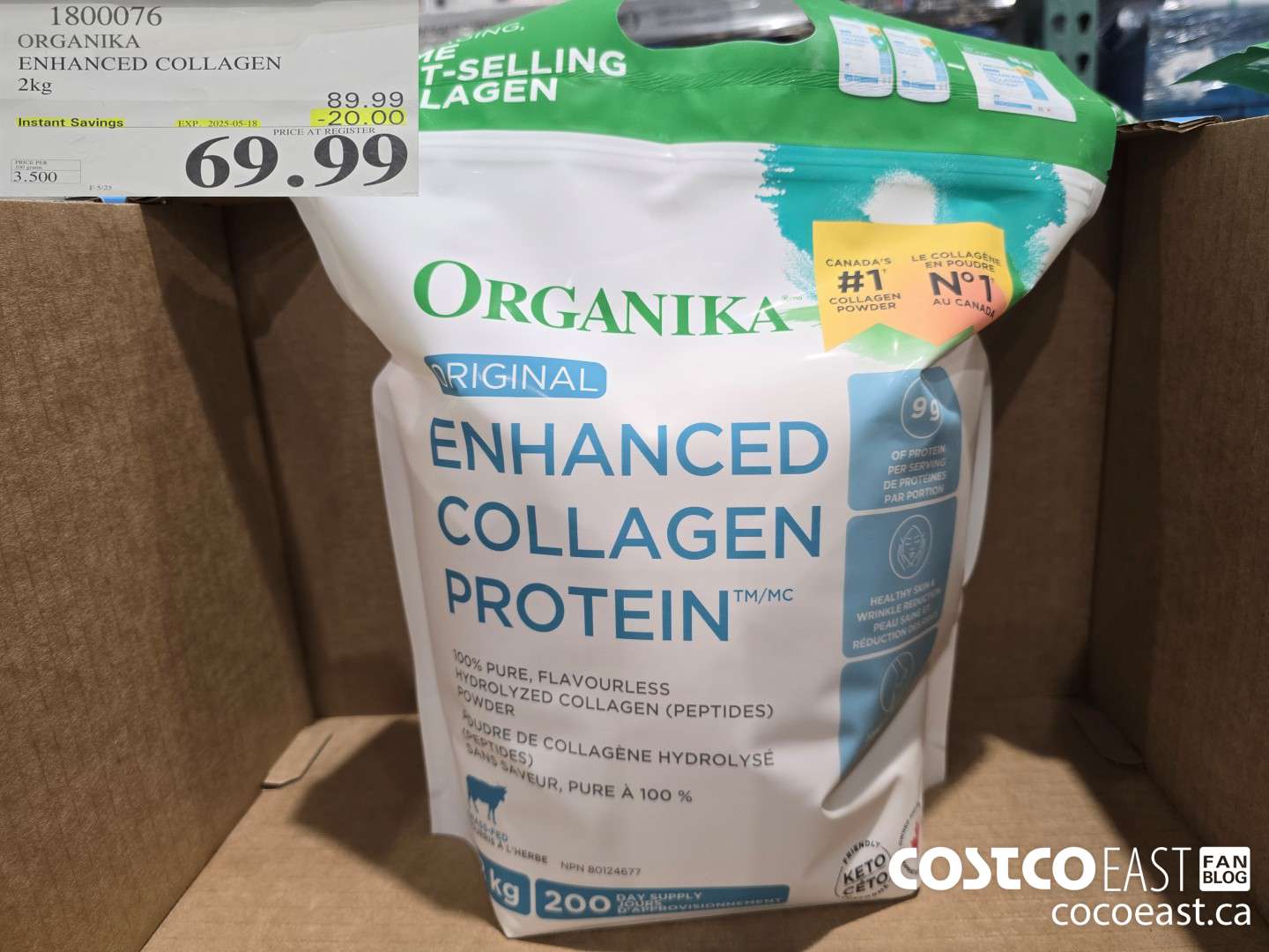 1800076 ORGANIKA ENHANCED COLLAGEN 2kg ($20.00 INSTANT SAVINGS EXPIRES ON 2025-05-18) $69.99