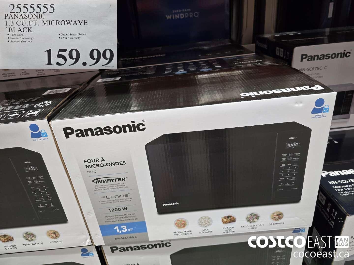 2555555 PANASONIC 1.3 CU.FT. MICROWAVE BLACK $159.99