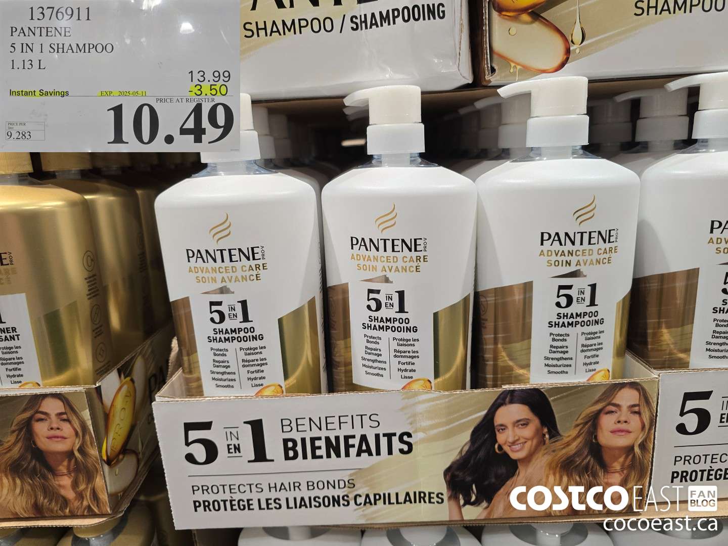 1376911 PANTENE 5 IN 1 SHAMPOO 1.13 L ($3.50 INSTANT SAVINGS EXPIRES ON 2025-05-11) $10.49