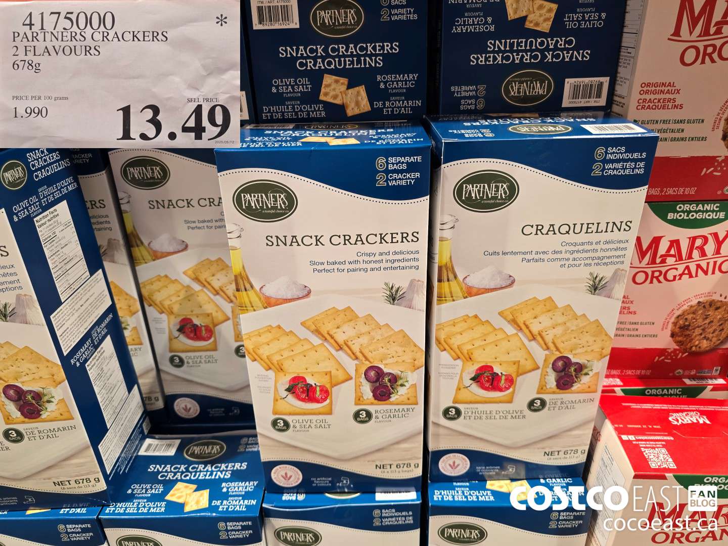 4175000 PARTNERS CRACKERS 2 FLAVOURS 678g $13.49