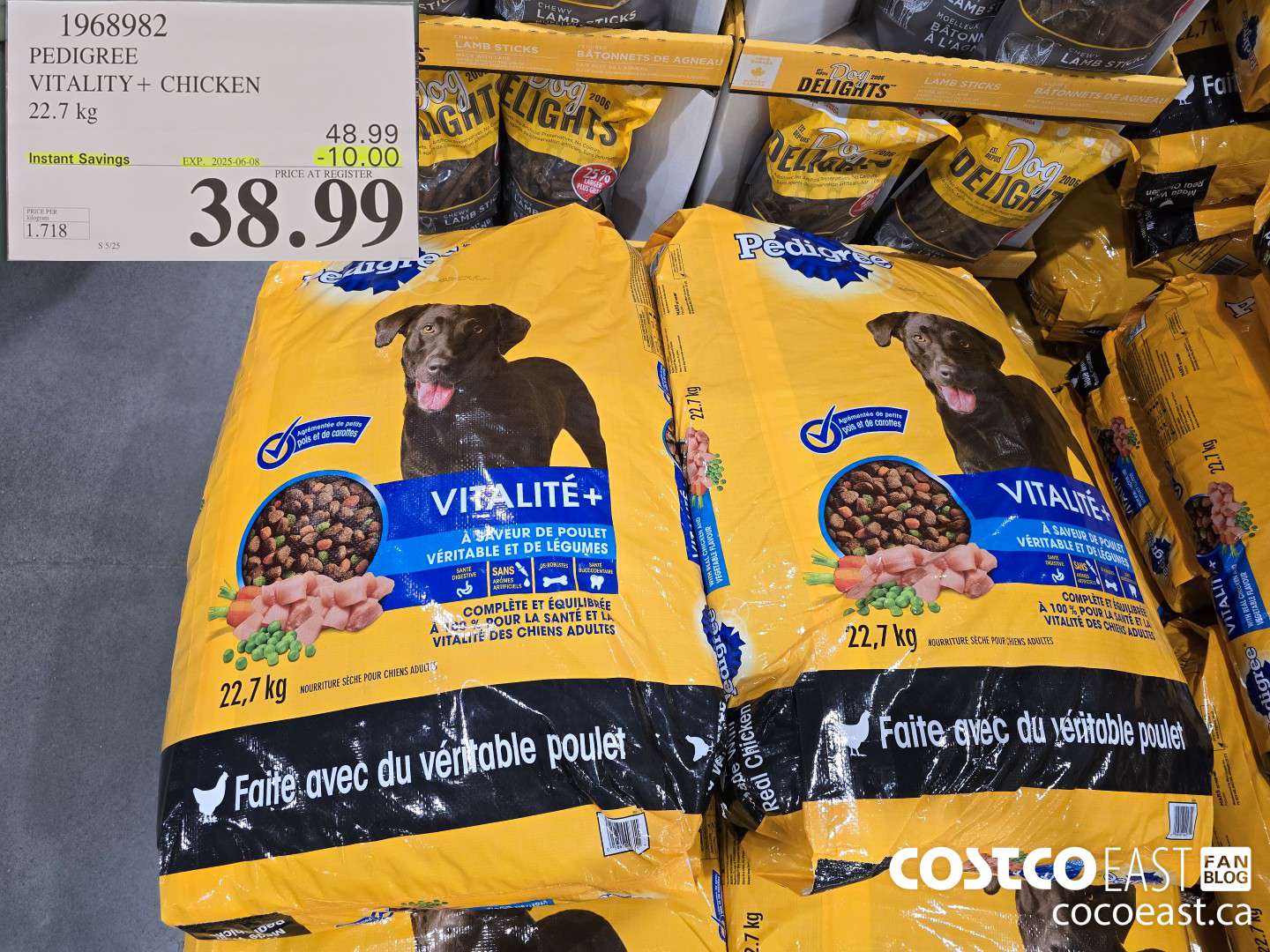 1968982 PEDIGREE VITALITY + CHICKEN 22.7 kg ($10.00 INSTANT SAVINGS EXPIRES ON 2025-06-08) $38.99