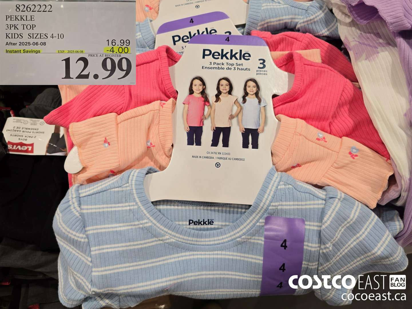 8262222 PEKKLE 3PK TOP KIDS SIZES 4-10 ($4.00 INSTANT SAVINGS EXPIRES ON 2025-06-08) $12.99