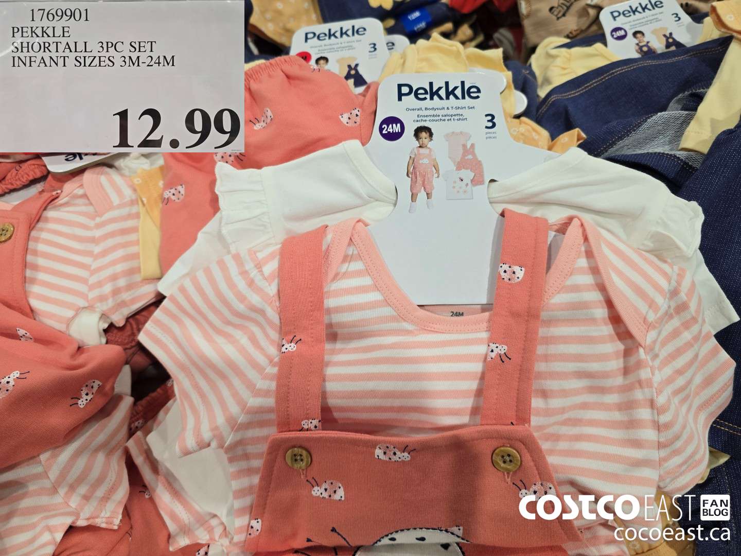 1769901 PEKKLE SHORTALL 3PC SET INFANT SIZES 3M-24M $12.99