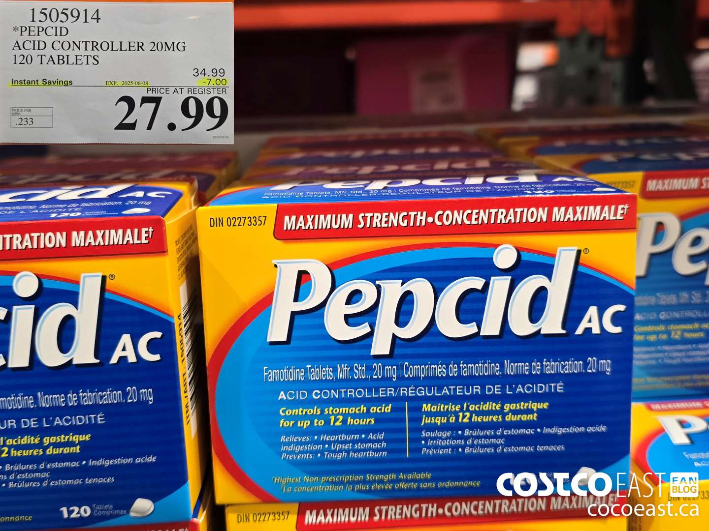 1505914 PEPCID ACID CONTROLLER 20MG 120 TABLETS ($7.00 INSTANT SAVINGS EXPIRES ON 2025-06-08) $27.99