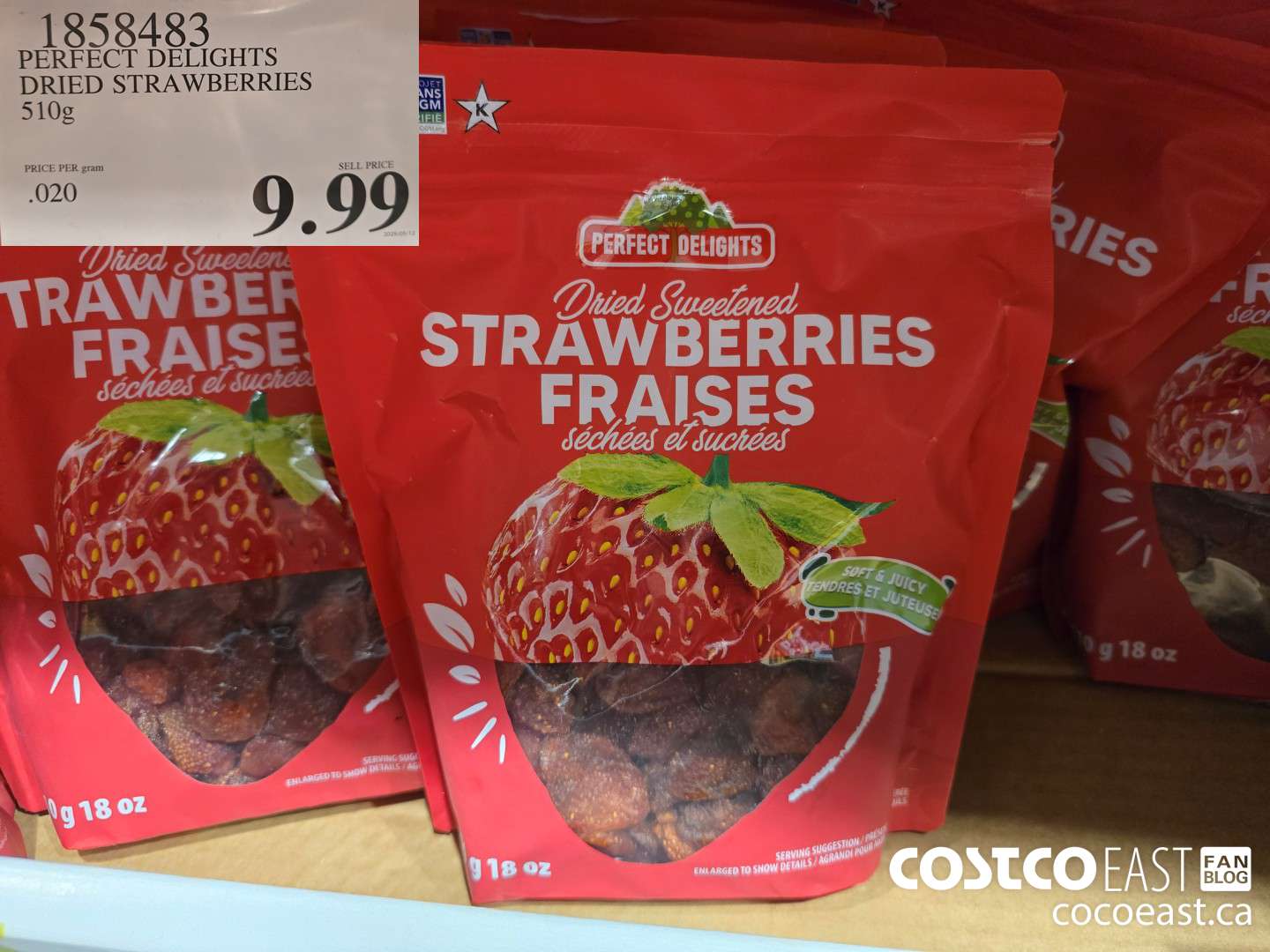 1858483 PERFECT DELIGHTS DRIED STRAWBERRIES 510G $9.99