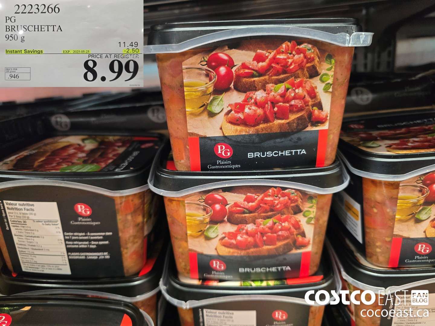 2223266 PG BRUSCHETTA 950 g ($2.50 INSTANT SAVINGS EXPIRES ON 2025-05-25) $8.99