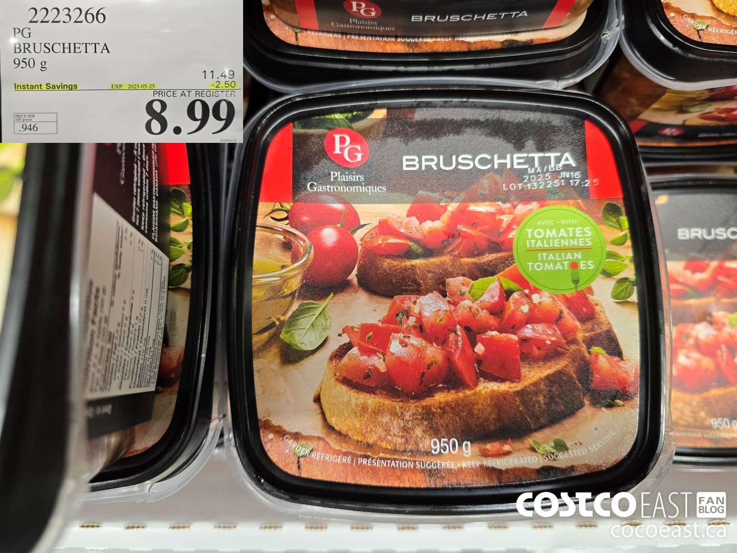 2223266 PG BRUSCHETTA 950 g ($2.50 INSTANT SAVINGS EXPIRES ON 2025-05-25) $8.99