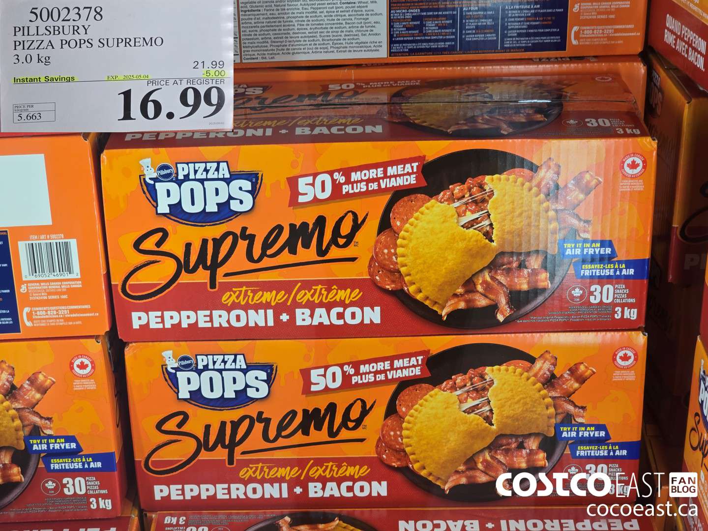 5002378 PILLSBURY PIZZA POPS SUPREMO 3.0 KG ($5.00 INSTANT SAVINGS EXPIRES ON 2025-05-04) $16.99