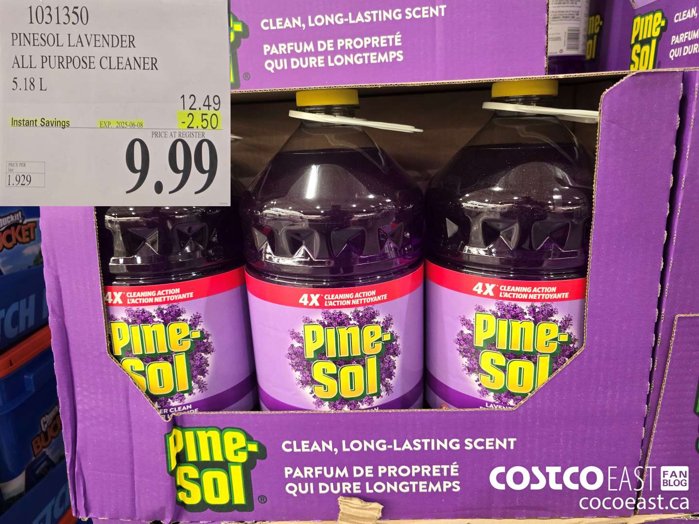 1031350 PINESOL LAVENDER ALL PURPOSE CLEANER 5.18 L ($2.50 INSTANT SAVINGS EXPIRES ON 2025-06-08) $9.99