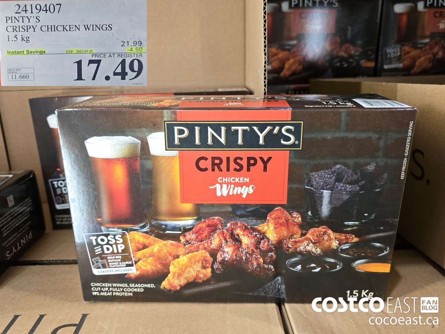 2419407 PINTY'S CRISPY CHICKEN WINGS 1.5 kg ($4.50 INSTANT SAVINGS EXPIRES ON 2025-05-25) $17.49