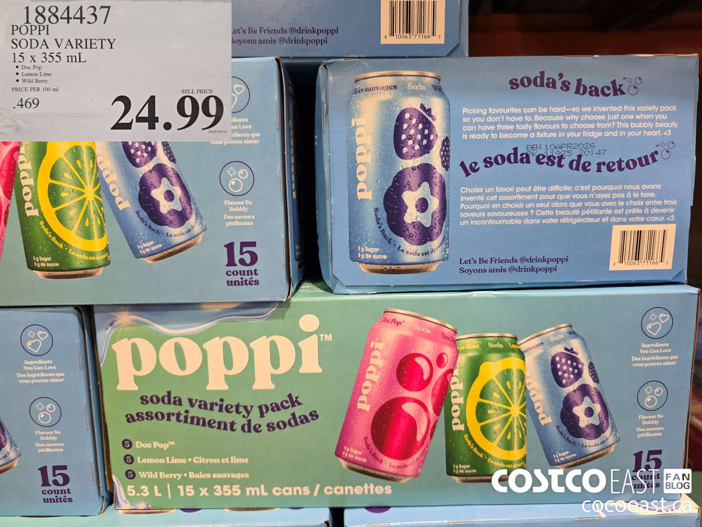1884437 POPPI SODA VARIETY 15 X 355 ML $24.99