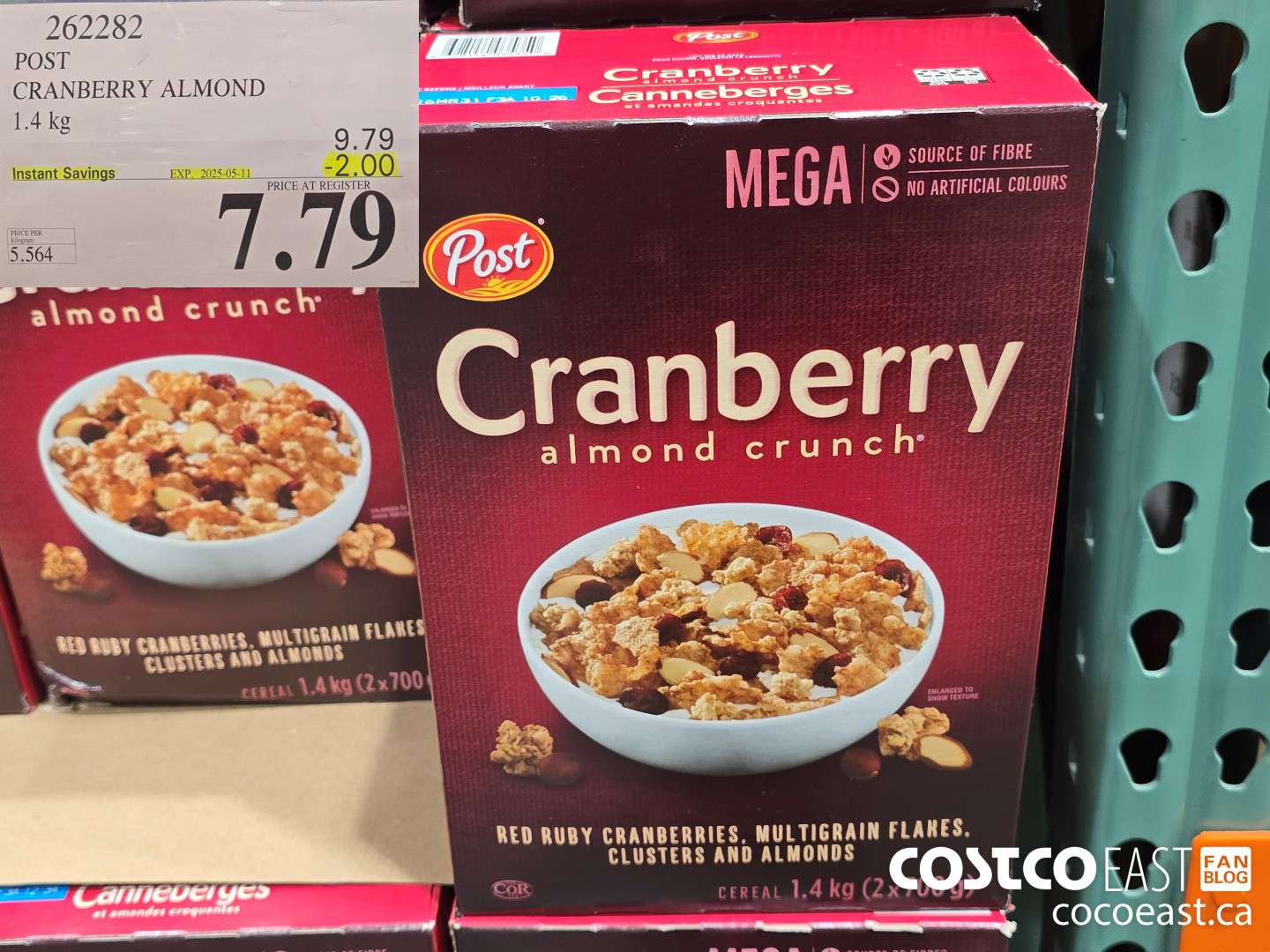 262282 POST CRANBERRY ALMOND 1.4 KG ($2.00 INSTANT SAVINGS EXPIRES ON 2025-05-11) $7.79