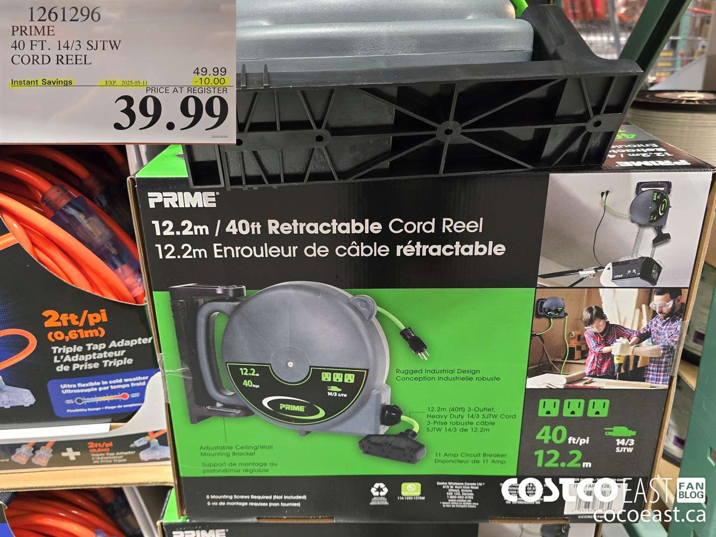 1261296 PRIME 40 FT. 14/3 SJTW CORD REEL ($10.00 INSTANT SAVINGS EXPIRES ON 2025-05-11) $39.99