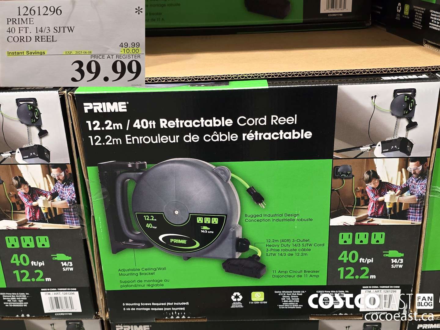 1261296 PRIME 40 FT. 14/3 SJTW CORD REEL ($10.00 INSTANT SAVINGS EXPIRES ON 2025-06-08) $39.99