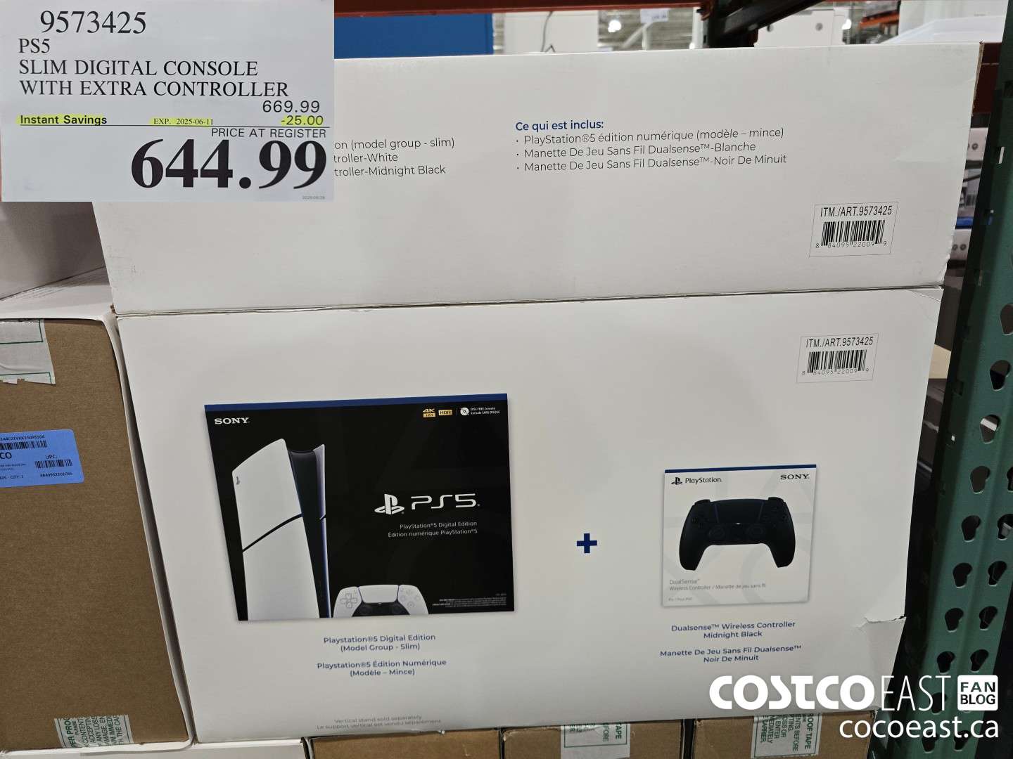 9573425 PS5 SLIM DIGITAL CONSOLE WITH EXTRA CONTROLLER ($25.00 INSTANT SAVINGS EXPIRES ON 2025-06-11) $644.99