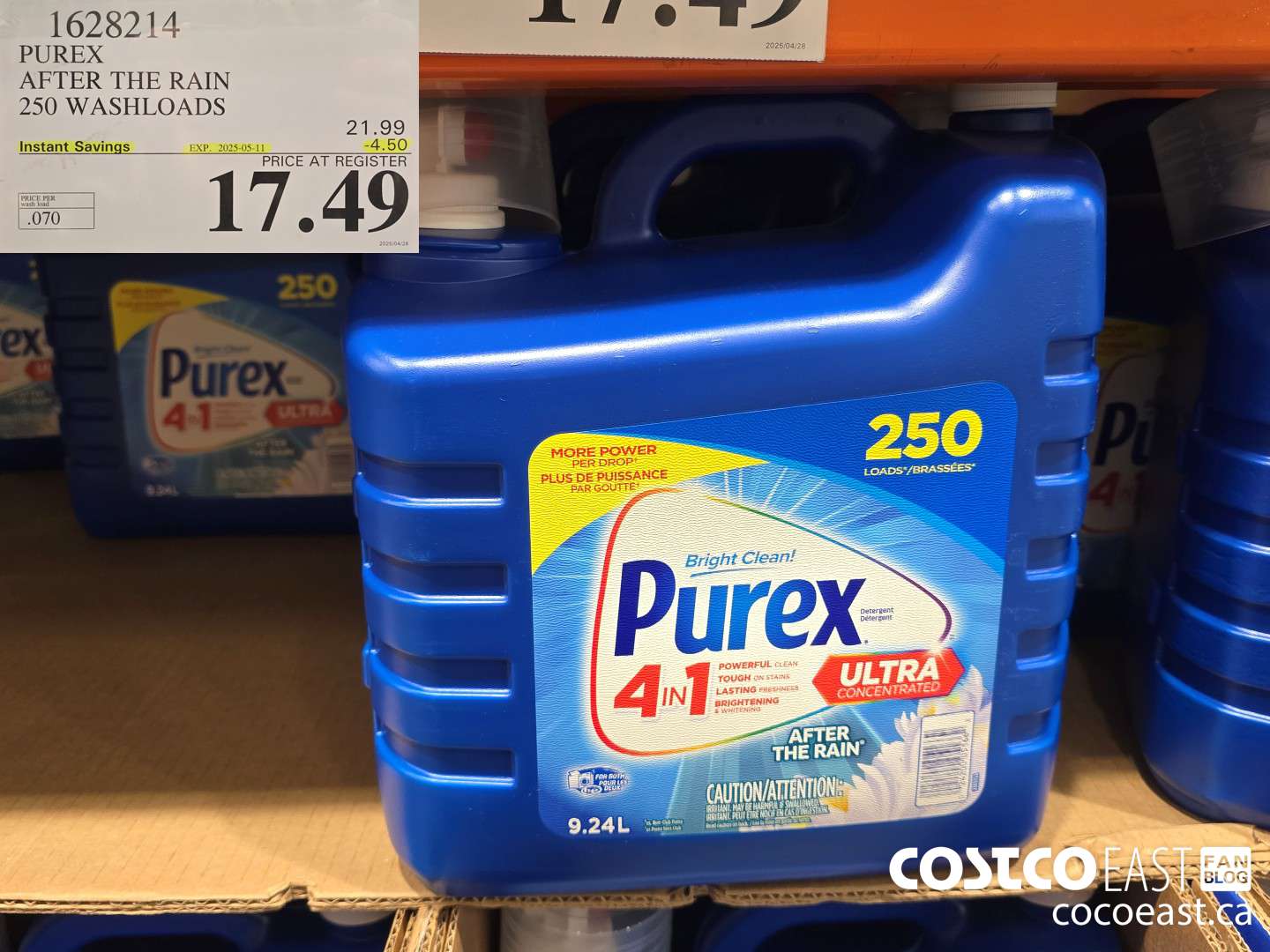 1628214 PUREX AFTER THE RAIN 250 washloads ($4.50 INSTANT SAVINGS EXPIRES ON 2025-05-11) $17.49