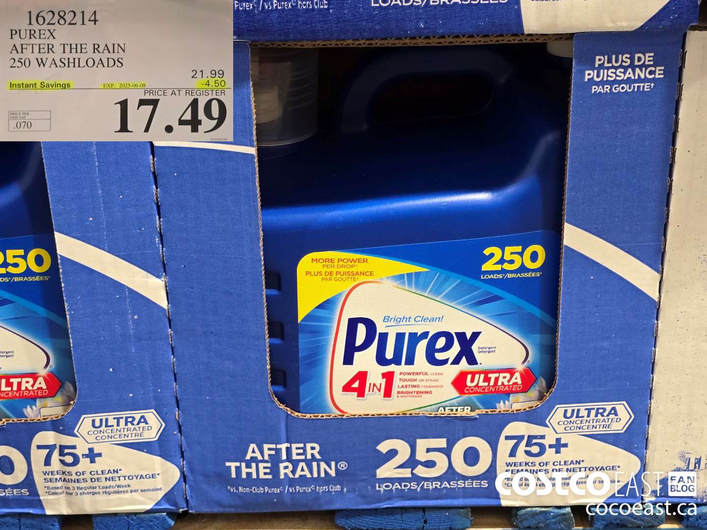 1628214 PUREX AFTER THE RAIN 250 washloads ($4.50 INSTANT SAVINGS EXPIRES ON 2025-06-08) $17.49