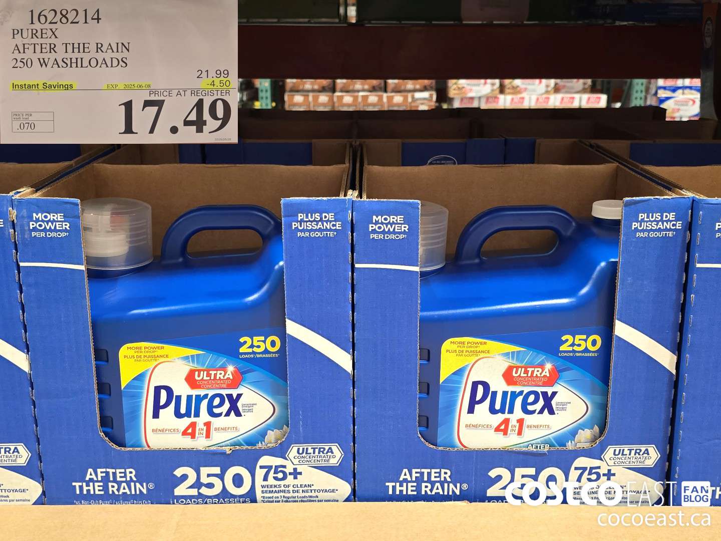 1628214 PUREX AFTER THE RAIN 250 washloads ($4.50 INSTANT SAVINGS EXPIRES ON 2025-06-08) $17.49