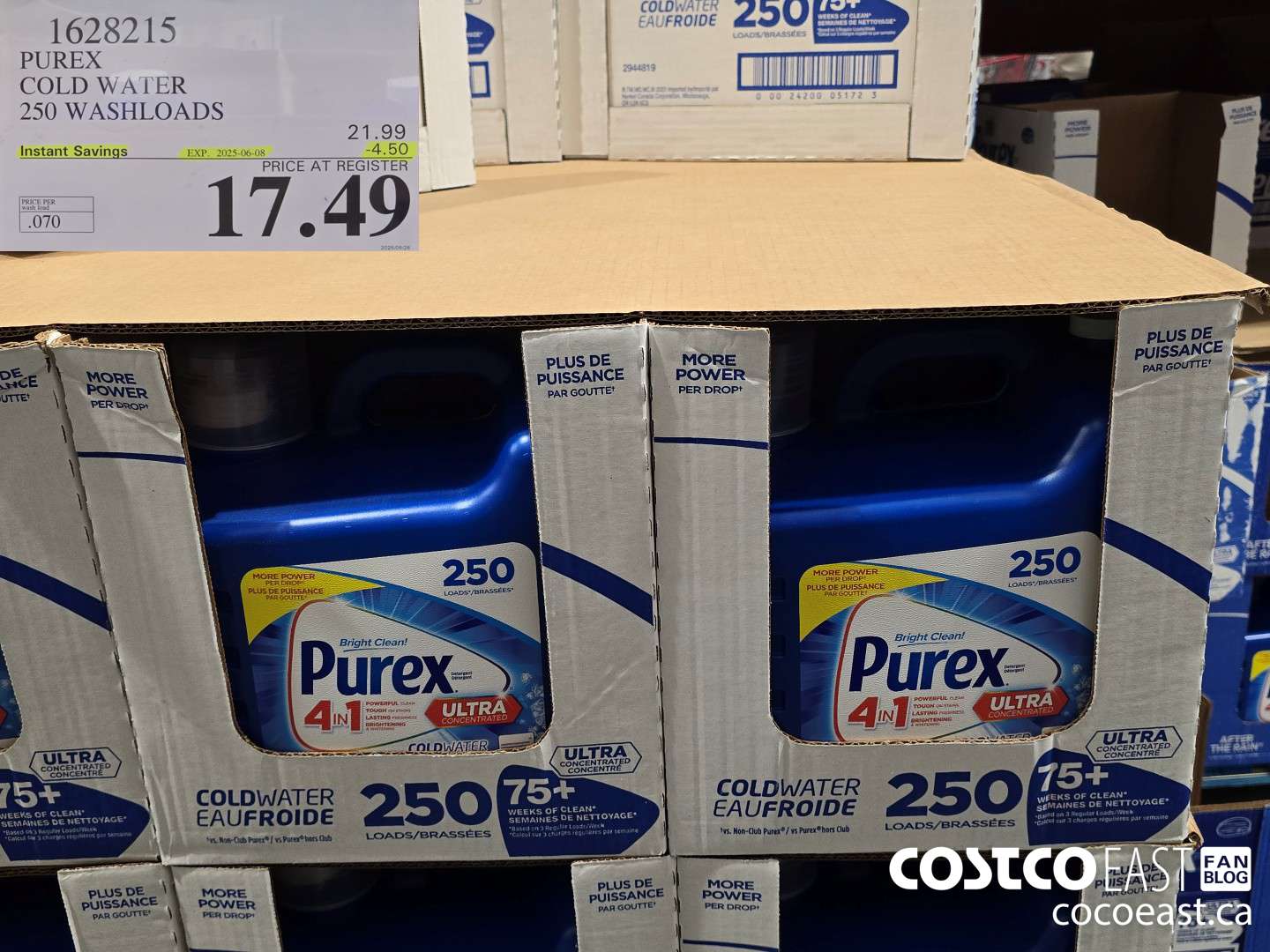 1628215 PUREX COLD WATER 250 washloads ($4.50 INSTANT SAVINGS EXPIRES ON 2025-06-08) $17.49