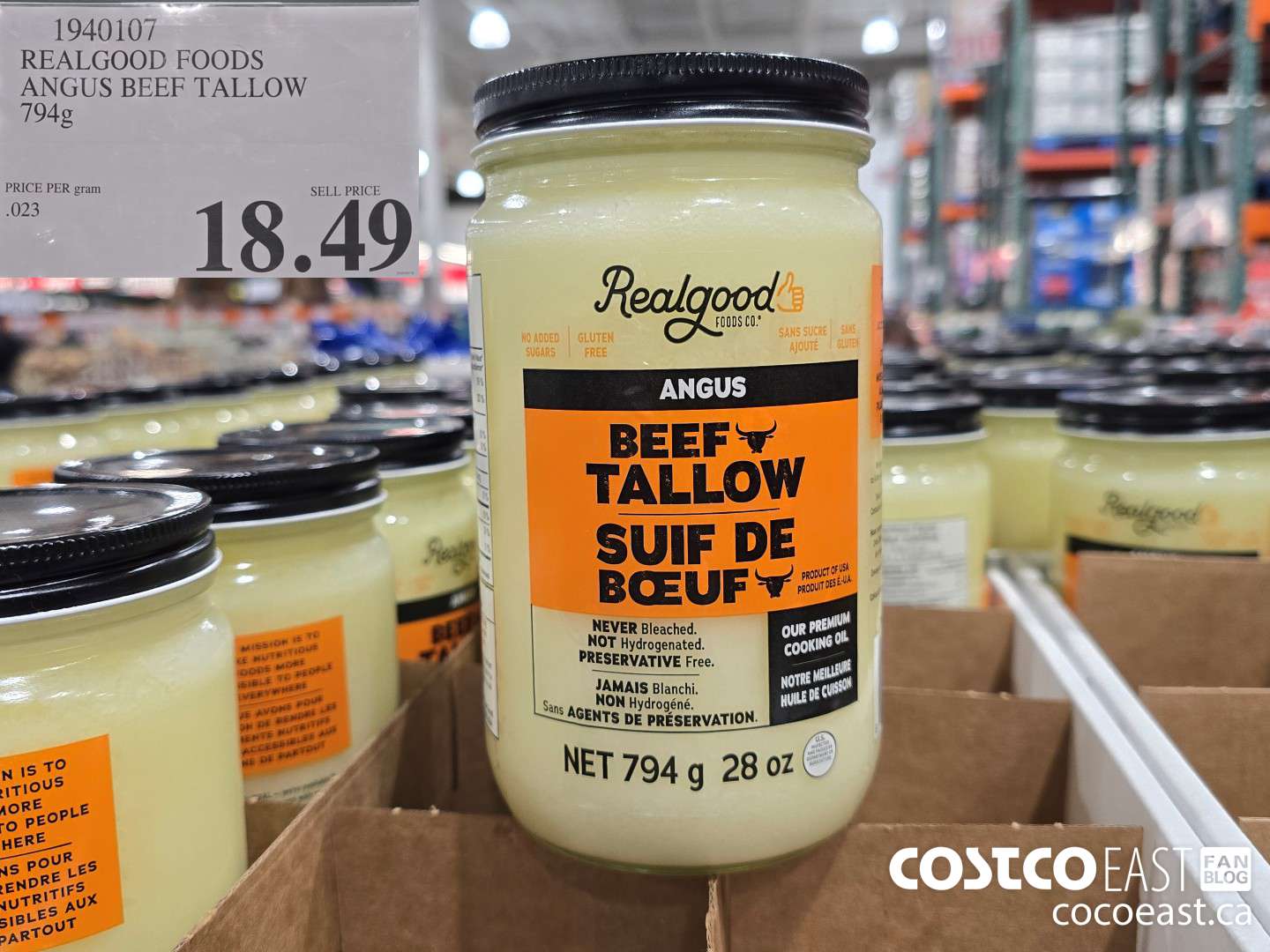 1940107 REALGOOD FOODS ANGUS BEEF TALLOW 794 G $18.49