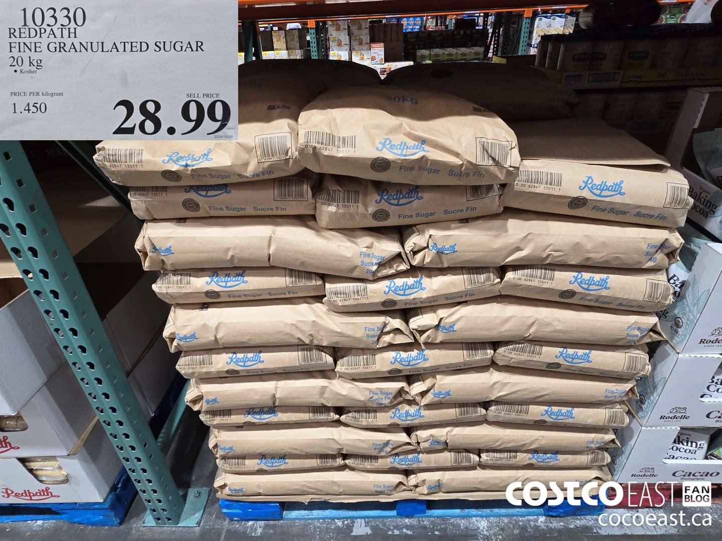 10330 REDPATH FINE GRANULATED SUGAR 20 KG $28.99
