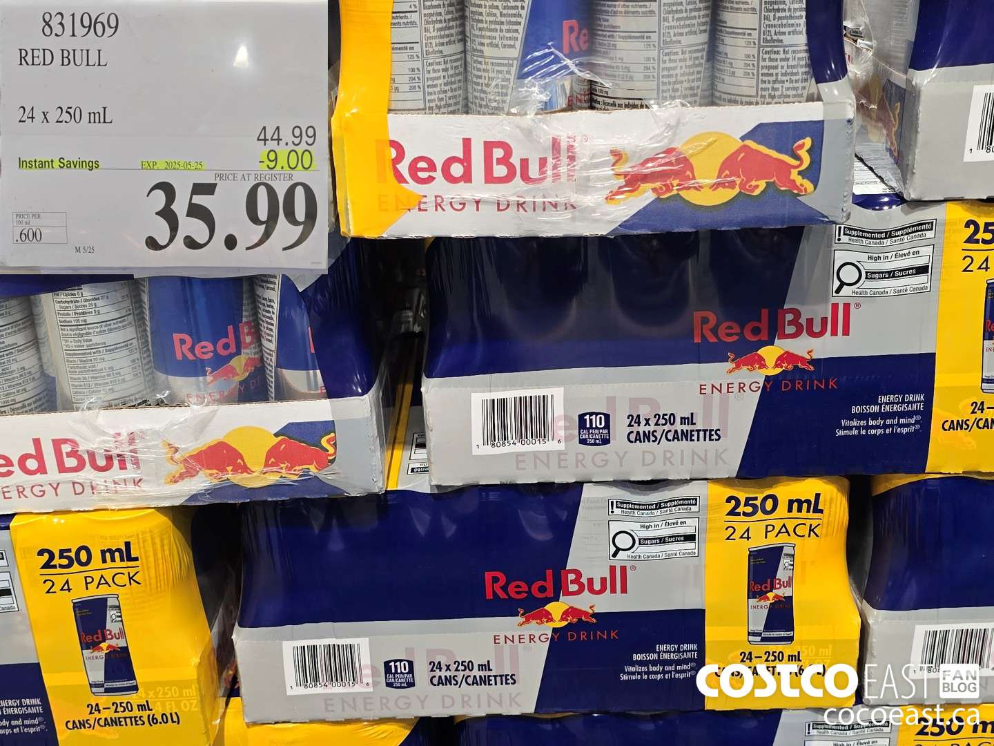 831969 RED BULL 24 x 250 mL ($9.00 INSTANT SAVINGS EXPIRES ON 2025-05-25) $35.99