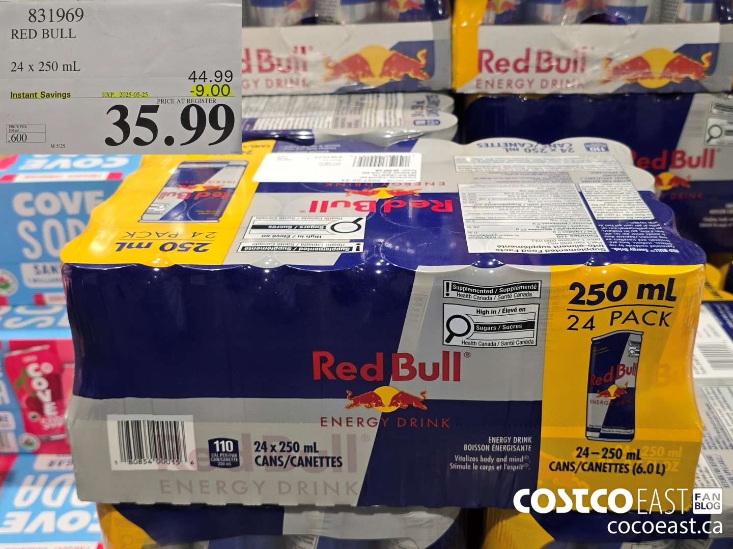 831969 RED BULL 24 x 250 mL ($9.00 INSTANT SAVINGS EXPIRES ON 2025-05-25) $35.99