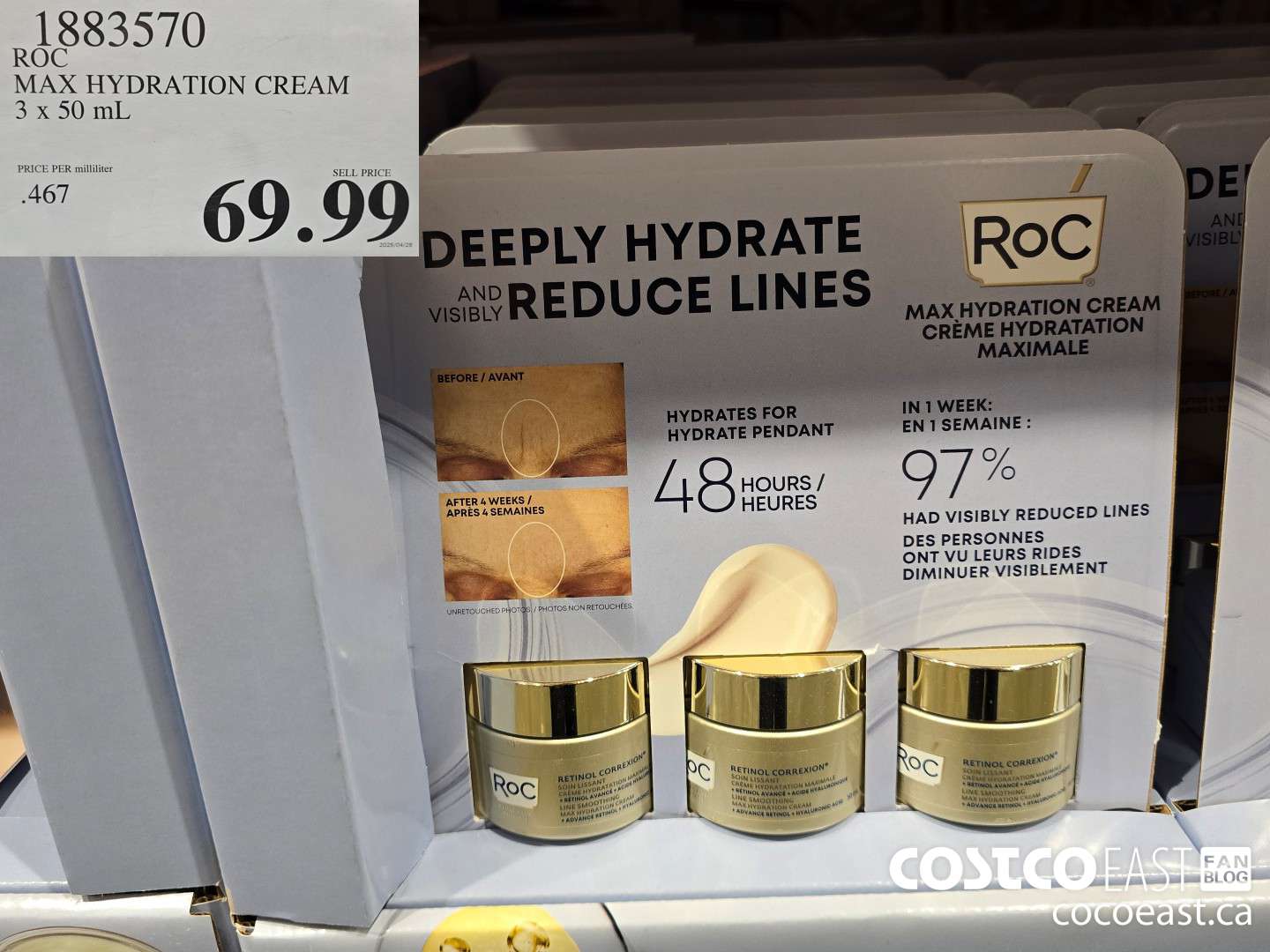 1883570 ROC MAX HYDRATION CREAM 3 X 50ML $69.99