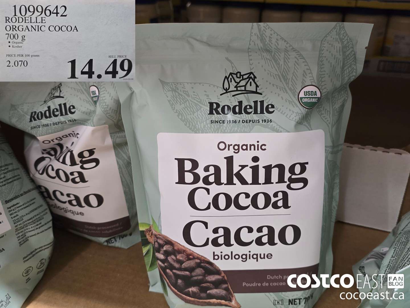 1099642 RODELLE ORGANIC COCOA 700 G $10.99