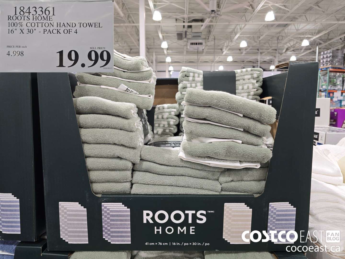 1843361 ROOTS HOME 100% COTTON HAND TOWEL 16