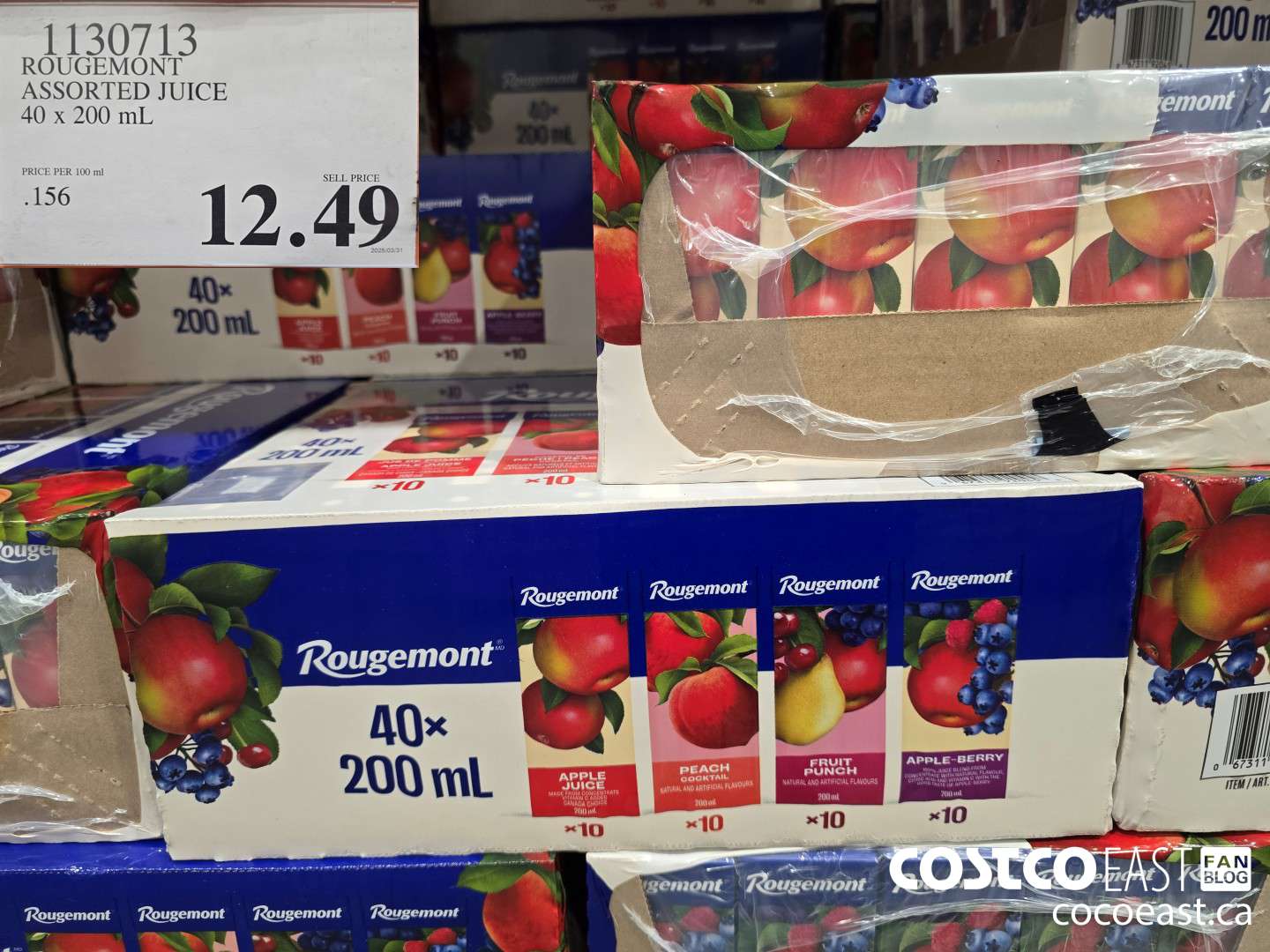 1130713 ROUGEMONT ASSORTED JUICE 40 X 200 ML $12.49