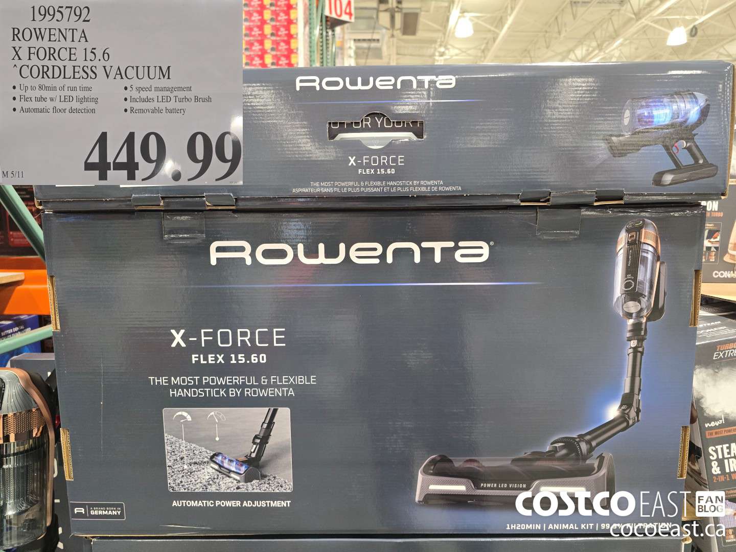 1995792 ROWENTA X FORCE 15.6 CORDLESS VACUUM $449.99
