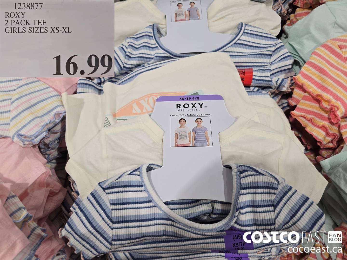 1238877 ROXY 2 PACK TEE GIRLS SIZES XS-XL $16.99