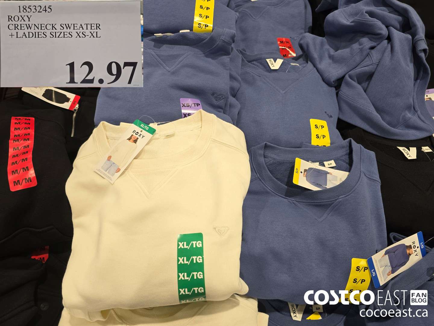 1853245 ROXY CREWNECK SWEATER +LADIES SIZES XS-XL $12.97