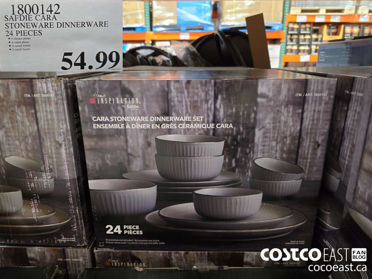 1800142 SAFDIE CARA STONEWARE DINNERWARE 24 PIECES $54.99